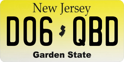NJ license plate D06QBD