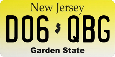 NJ license plate D06QBG