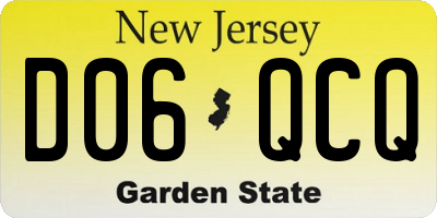 NJ license plate D06QCQ