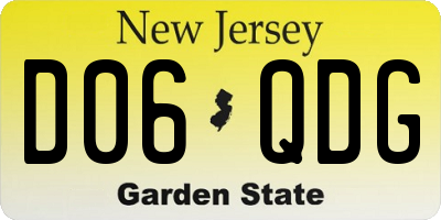 NJ license plate D06QDG