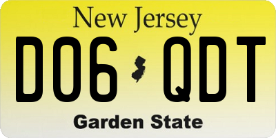 NJ license plate D06QDT