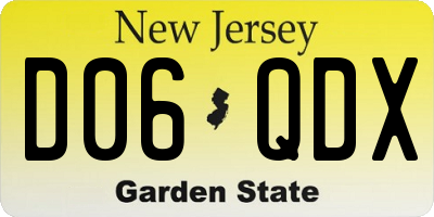 NJ license plate D06QDX