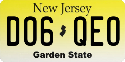 NJ license plate D06QEO
