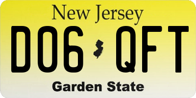 NJ license plate D06QFT