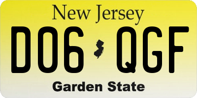 NJ license plate D06QGF
