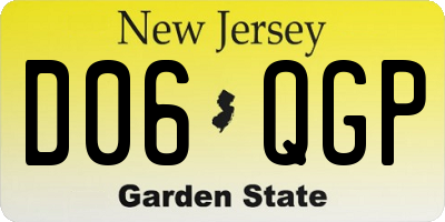 NJ license plate D06QGP