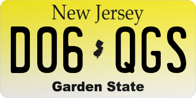 NJ license plate D06QGS