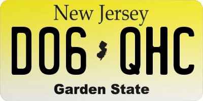 NJ license plate D06QHC