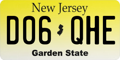 NJ license plate D06QHE