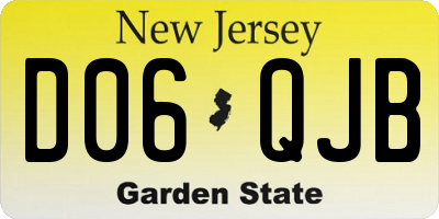 NJ license plate D06QJB