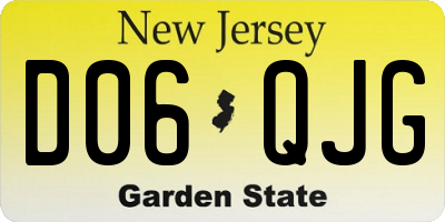 NJ license plate D06QJG