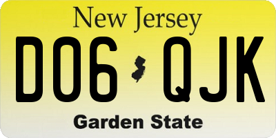 NJ license plate D06QJK