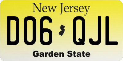 NJ license plate D06QJL