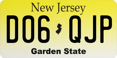 NJ license plate D06QJP