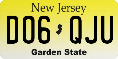 NJ license plate D06QJU