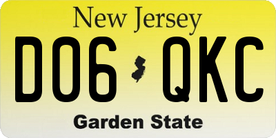NJ license plate D06QKC