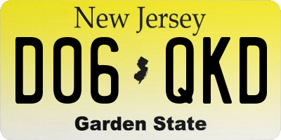 NJ license plate D06QKD