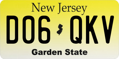 NJ license plate D06QKV