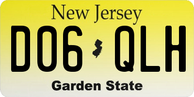 NJ license plate D06QLH