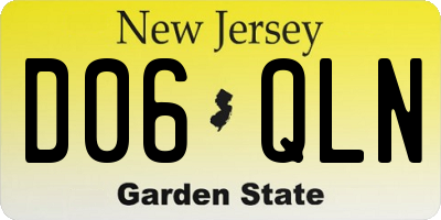 NJ license plate D06QLN