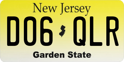 NJ license plate D06QLR