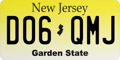 NJ license plate D06QMJ