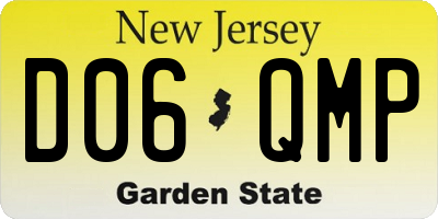 NJ license plate D06QMP