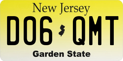 NJ license plate D06QMT