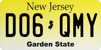 NJ license plate D06QMY