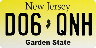 NJ license plate D06QNH