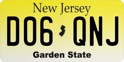 NJ license plate D06QNJ