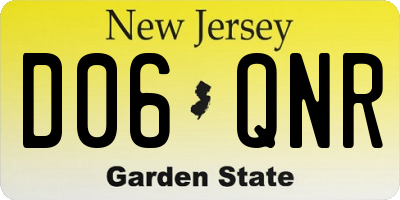 NJ license plate D06QNR
