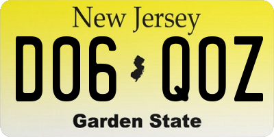 NJ license plate D06QOZ