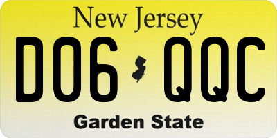 NJ license plate D06QQC