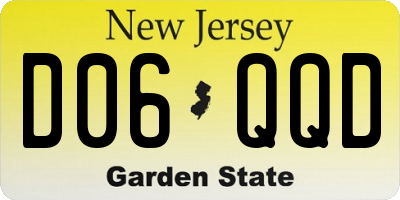 NJ license plate D06QQD