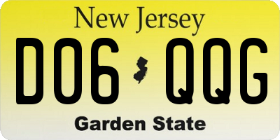 NJ license plate D06QQG