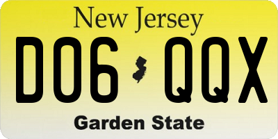 NJ license plate D06QQX