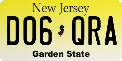 NJ license plate D06QRA