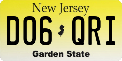 NJ license plate D06QRI