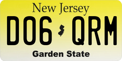 NJ license plate D06QRM