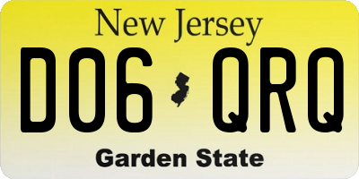 NJ license plate D06QRQ