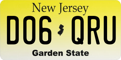 NJ license plate D06QRU