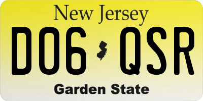 NJ license plate D06QSR