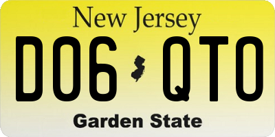 NJ license plate D06QTO
