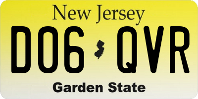 NJ license plate D06QVR