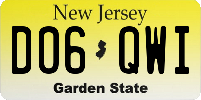 NJ license plate D06QWI