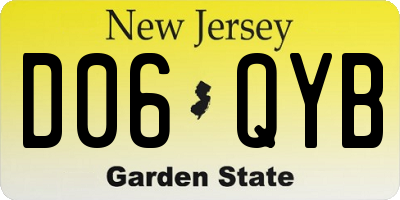 NJ license plate D06QYB
