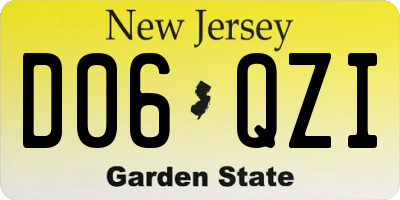 NJ license plate D06QZI