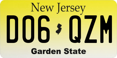 NJ license plate D06QZM