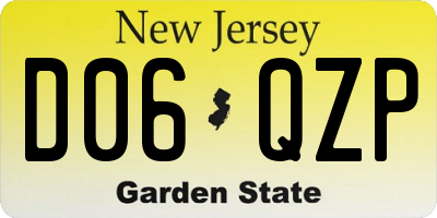 NJ license plate D06QZP